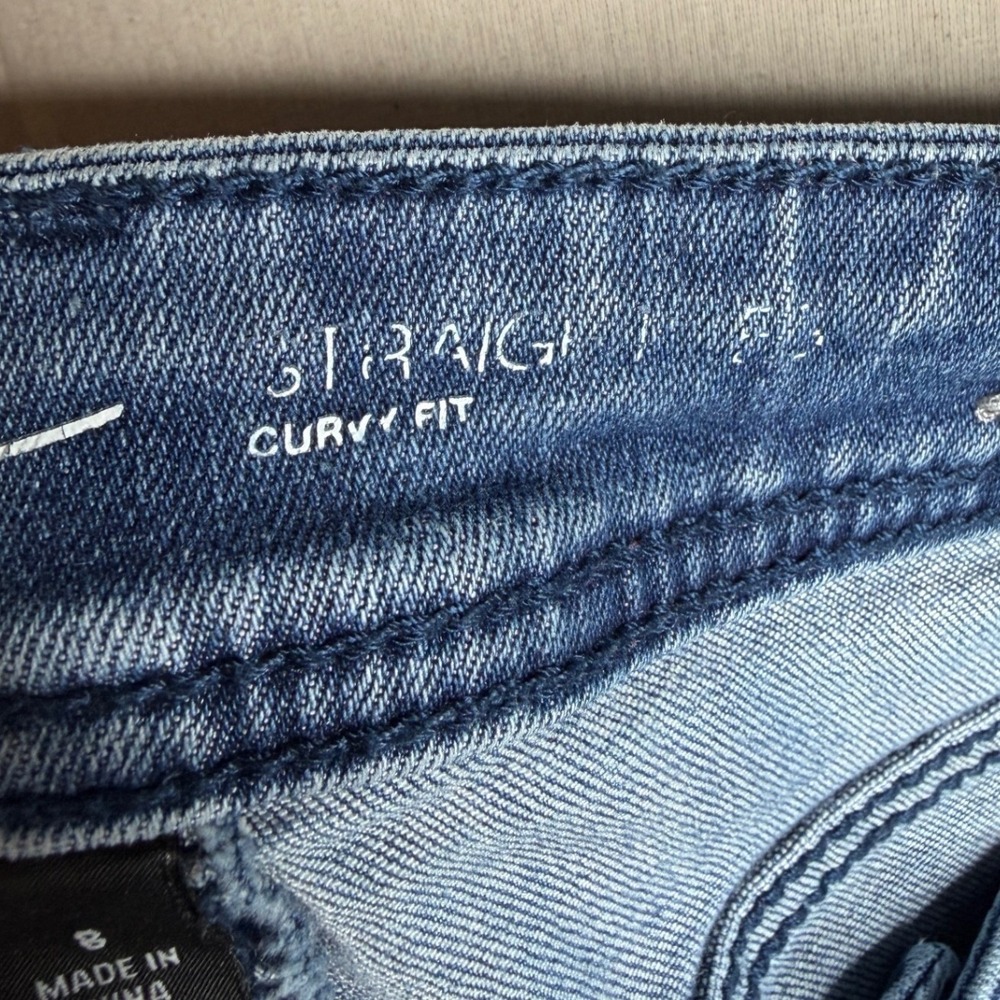 INC Denim Women's Straight Leg Curvy Fit Jeans size 8 Blue Denim - Picture 4 of 12